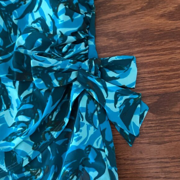 LL Bean Tummy Control Palm Print One Piece Swimsuit Padded Full Coverage Size 12 - Picture 3 of 15